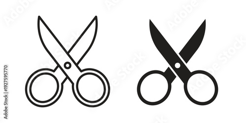 Scissors icons. Line Illustration Vector Template. Clipart concept illustration