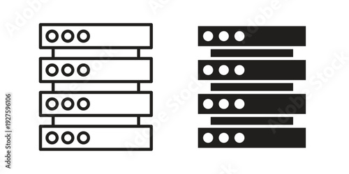 Server icons. Line Illustration Vector Template. Clipart concept illustration