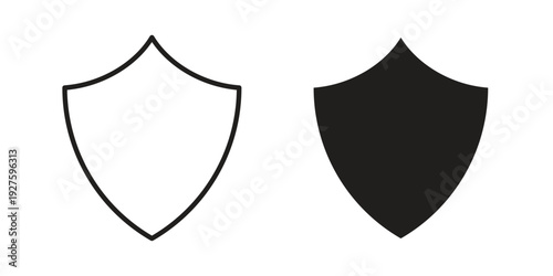 Shield icons. Line Illustration Vector Template. Clipart concept illustration
