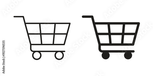 Shopping cart icons. Line Illustration Vector Template. Clipart concept illustration