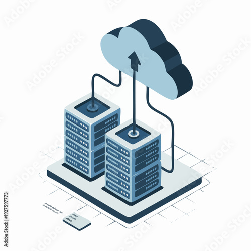 Isometric Cloud Computing Data Transfer between Server Racks and Storage
