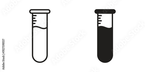 Test tube icons. Line Illustration Vector Template. Clipart concept illustration