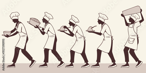 Evolution of humans carrying a package through different stages of development Vector