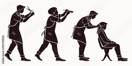 A sequence of images depicting a man performing a martial art form Vector