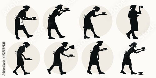 A sequence of images showing a person performing a series of martial arts movements Vector