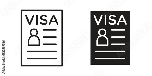Visa icons. Line Illustration Vector Template. Clipart concept illustration
