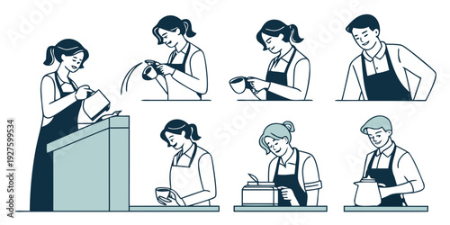 A diverse group of people engaged in various activities and interactions. Vector