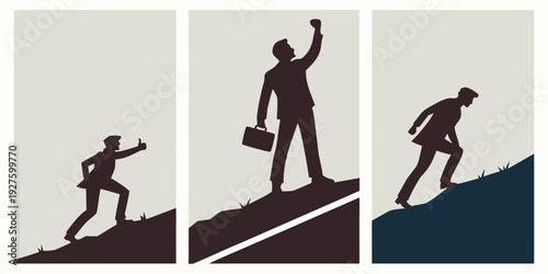 A visual representation of the journey from education to employment. Vector