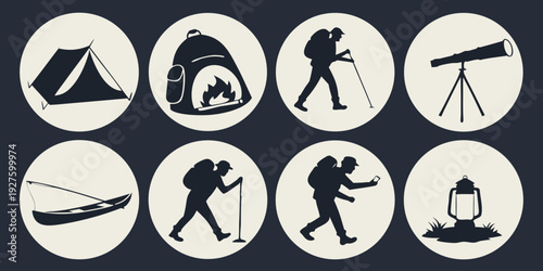 Illustrations of various winter sports and activities. Vector
