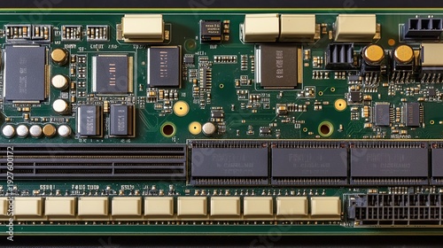 Close-up of a Complex Circuit Board