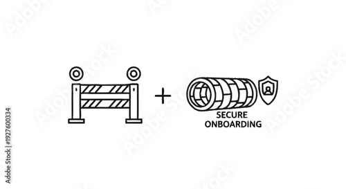 Conceptual illustration of secure onboarding process with safety barriers.