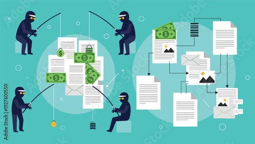 Network of cyber criminals are fishing for money, emails, and sensitive documents through a complex phishing operation.