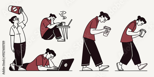 A diverse group of people engaging in various activities and interactions Vector