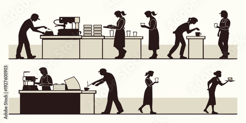 Illustration of a man's daily routine from waking up to going to bed Vector