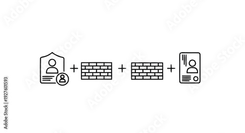 Conceptual illustration of security and identity verification process.