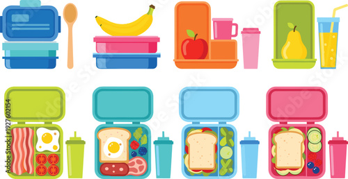 Bright and vibrant hot air balloons in various colors and patterns vector illustration