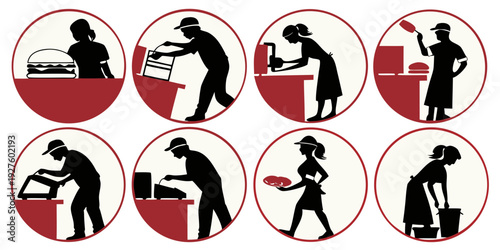 A series of icons depicting various activities and their restrictions during a pandemic Vector