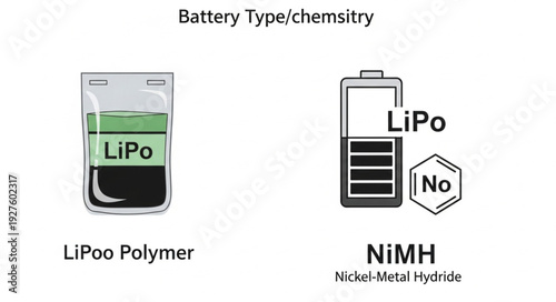 Battery Chemistry Comparison - LiPo Polymer and Nickel-Metal Hydride Batteries.