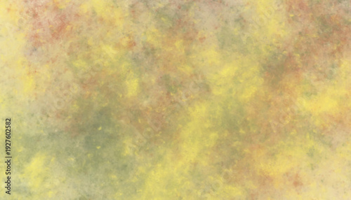 Soft watercolor wash with yellow green and red hues
