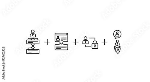 Conceptual illustration of digital identity verification and security processes.