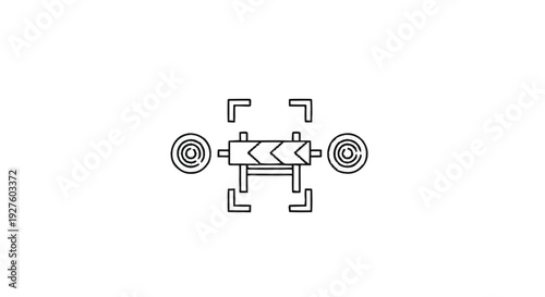 Construction barrier with target and camera focus.