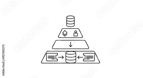 Database architecture and data flow diagram illustration.