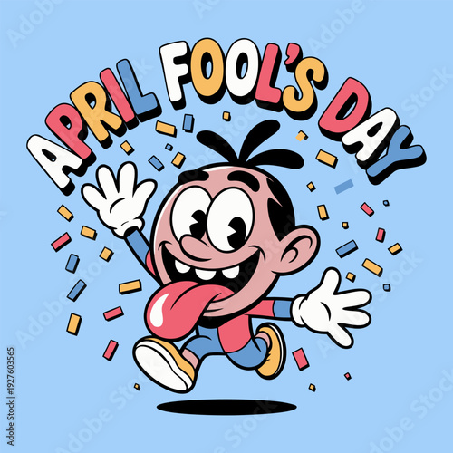 Bright April Fools Day celebration illustration with silly theme