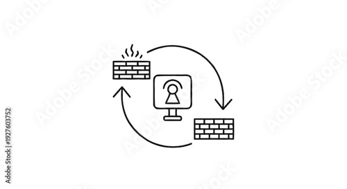 Computer Firewall Protection and Network Security Concept.