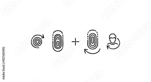 Conceptual illustration of biometric data processing and user identification.