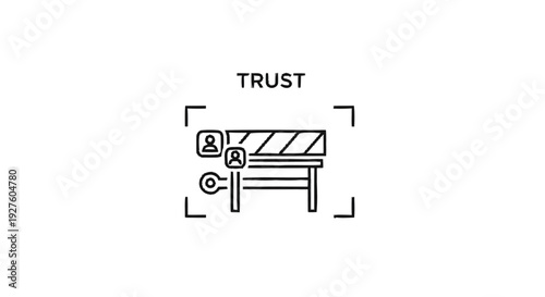 Conceptual Icon Illustrating Trust Building and Barriers.