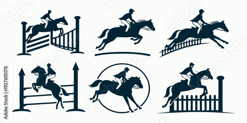 Dolphins leaping and swimming in various patterns and formations Vector