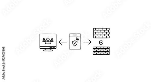 Computer Network Security Firewall Protection Concept.