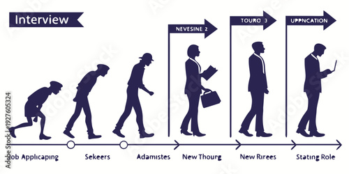 Evolution of human locomotion from early ancestors to modern times Vector