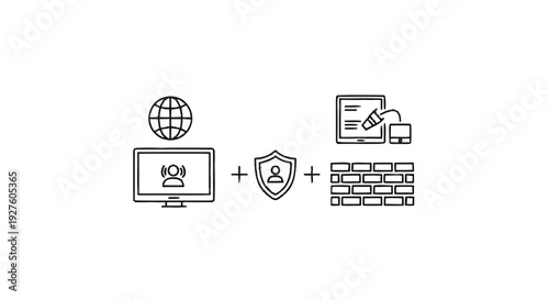 Computer Network Security Firewall Protection Concept.