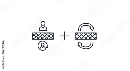Customer service and feedback loop icon illustration.