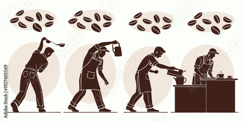 Ancient people hunting with spears and bows in a prehistoric scene Vector