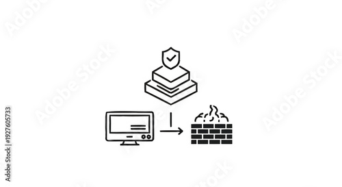 Computer Security Firewall Protection Network Defense System.