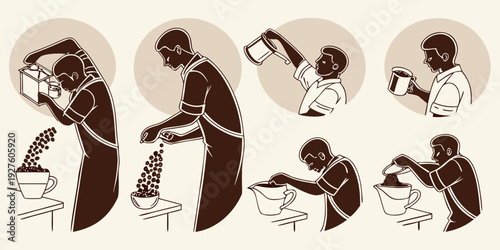 A collection of various bird species in flight and at rest, showcasing their unique shapes and sizes Vector