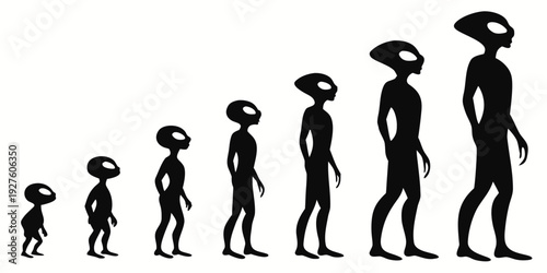 Evolution of human beings depicted through various stages of development Vector