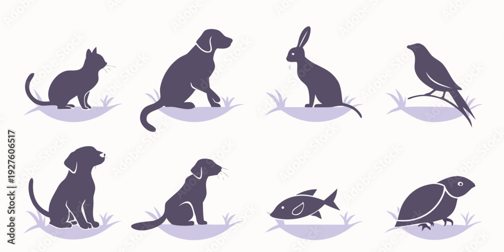 Obraz premium A diverse collection of animals showcasing various species and their unique characteristics Vector