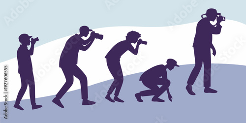 Evolution of humans depicted through a series of stages from early ancestors to modern man Vector