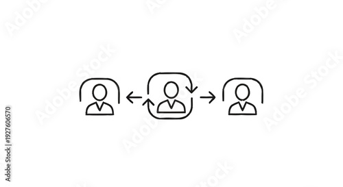 Conceptual Icon of People Interacting and Communicating.