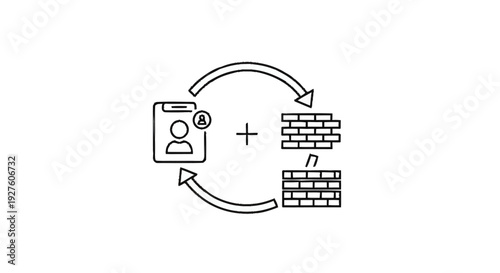 Conceptual illustration of financial planning and construction process.