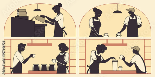 A detailed and informative depiction of the process of oil drilling and extraction. Vector