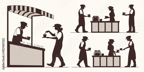 People working together to build a house with various tools and materials. Vector