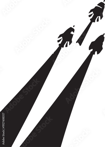 Rocket launch vector icons