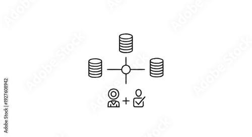 Database connection and user access management concept.