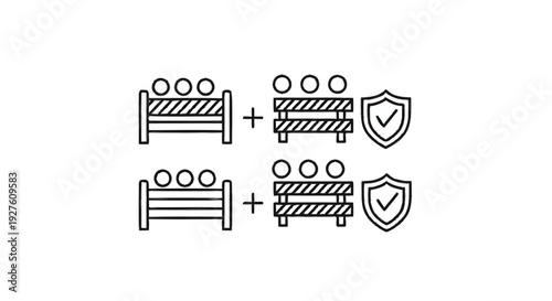 Construction Barriers and Safety Shields Iconography.