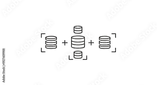 Database consolidation and integration concept illustration.