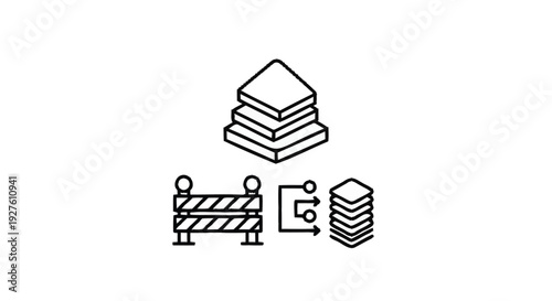 Data Layering and Security Barrier Iconography.